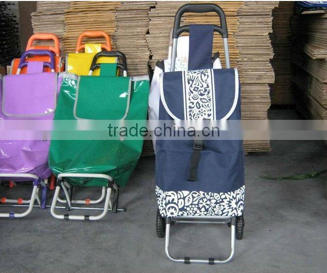 Easy carry foldable shopping trolley bag,ladies trolley tote bag-GW52