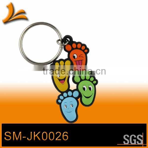 Soft enamel metal key chain with emboss letters
