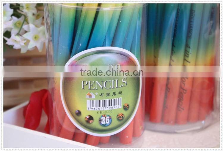 Triangle Jumbo wooden 4C-mixed color pencil in pvc tube