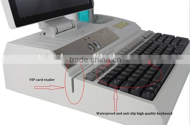 built in receipt printer POS Machine/brand new keyboard POS System