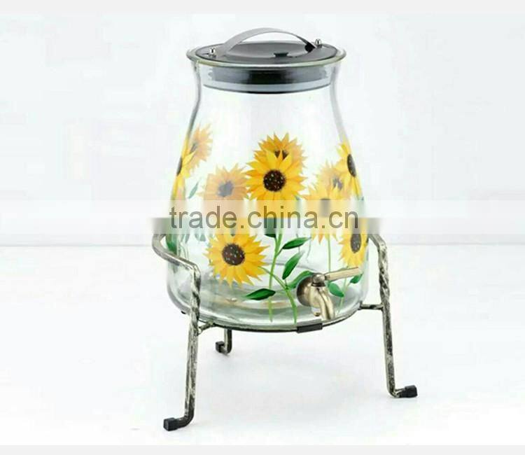 cheap price Big size drinking glass container with tap