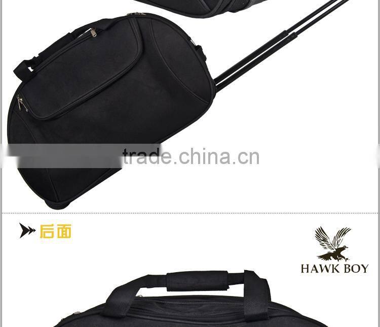 2014 convenient polyester folding shopping bag with wheels