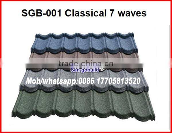 1340mm*420mm Stone Coated Roofing Tile , Kenya Stone Coated Metal Roofing Tile