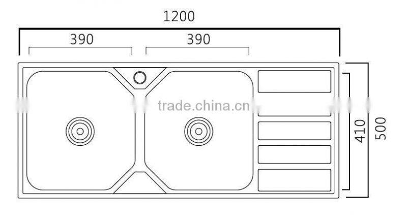304 stainless steel kitchen sink double bolw basin