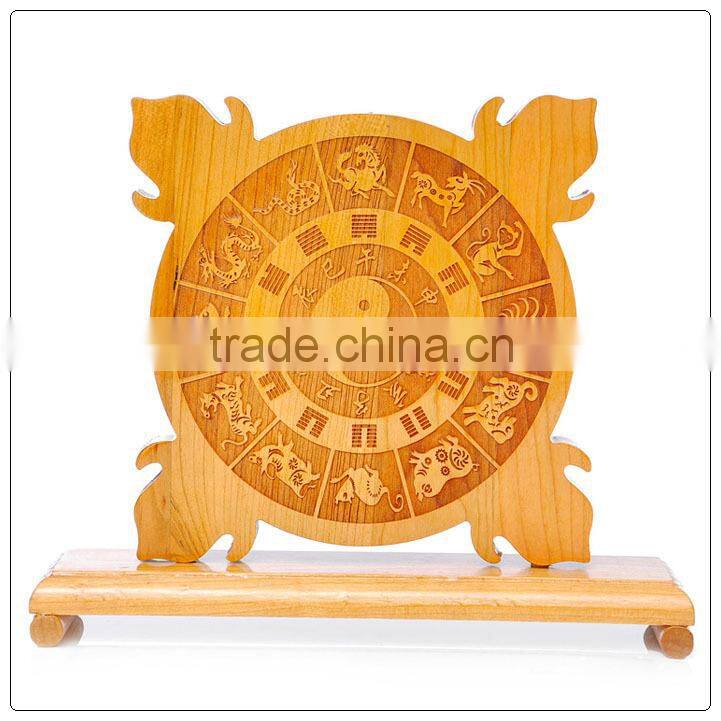 Peach wooden Shan Hai Zhen Plaque, Feng Shui Plaques