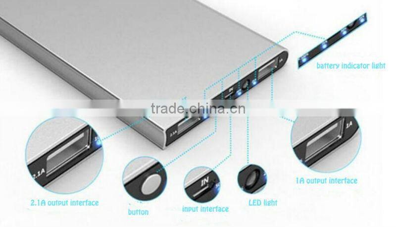 fast charging candy color mobile phone portable usb power bank 8000mah