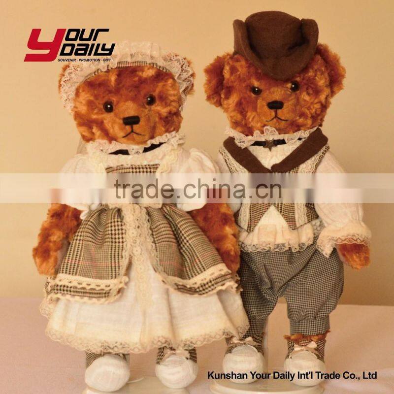customized plush teddy bear couple stuffed toy suit bear
