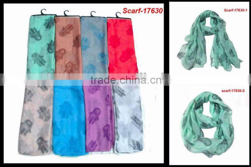 fashionable lady small petals pattern triangle scarf