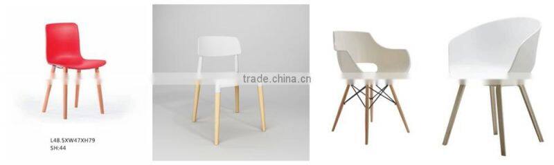 China Supplier Replica Plastic Chair with Wooden Leg