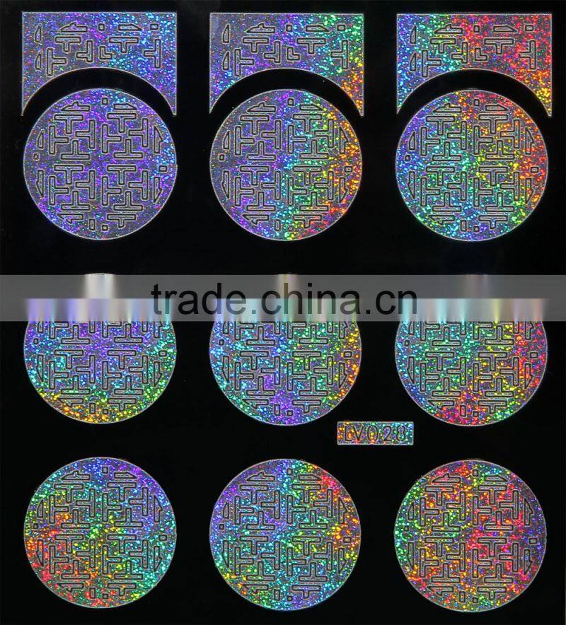 Round Shape Silver Laser Nail Art Stencil