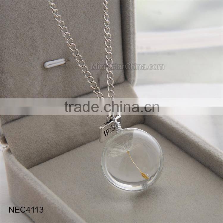 Heart Wish Charm Dandelion Necklace