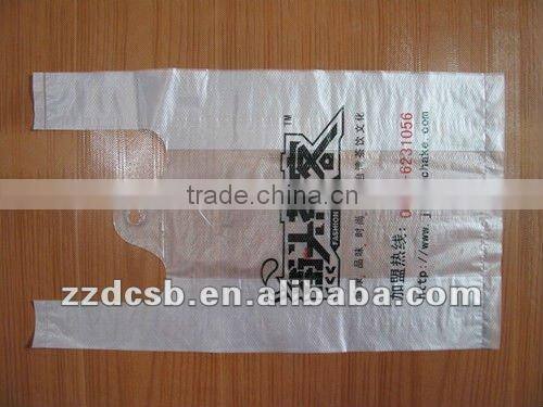 Plastic t-shirt type doggy bag for food packaging