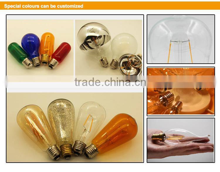 T38 energy saving lampquality 2200K /2600K/2700K led glass bulb filament bulb