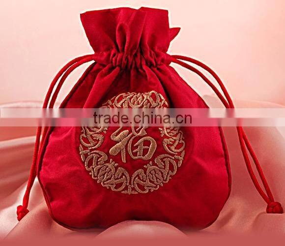 Small Drawstring Canvas Jewelry Pouch Bag