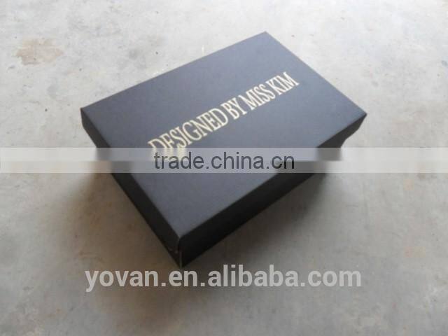 100% Handmade OEM Cardboard Black UV Printing Shoes Packaging box