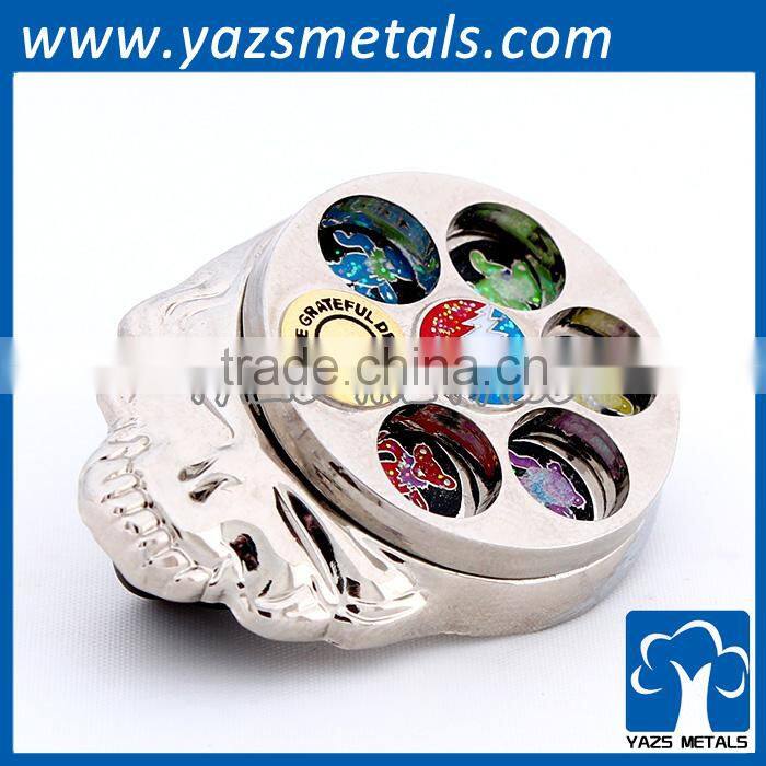 Manufacturer custom gold silver glitter metal dual layer spin coin