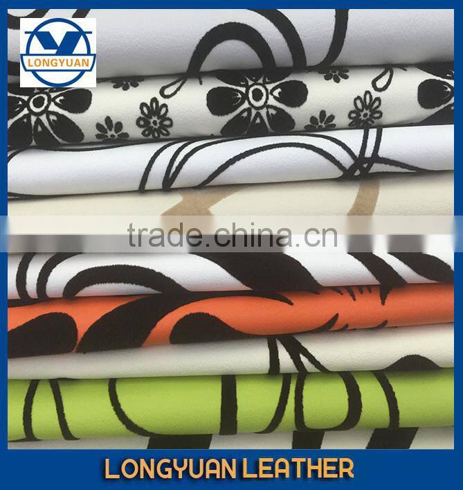 Embossed with Flocking sofa pu leather and for chair/decoration/wallpaper leather furniture