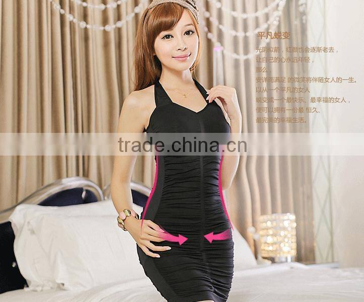Women make sexy underwear,female hanging neck siamese dress,Postpartum body slimming dress NY 008