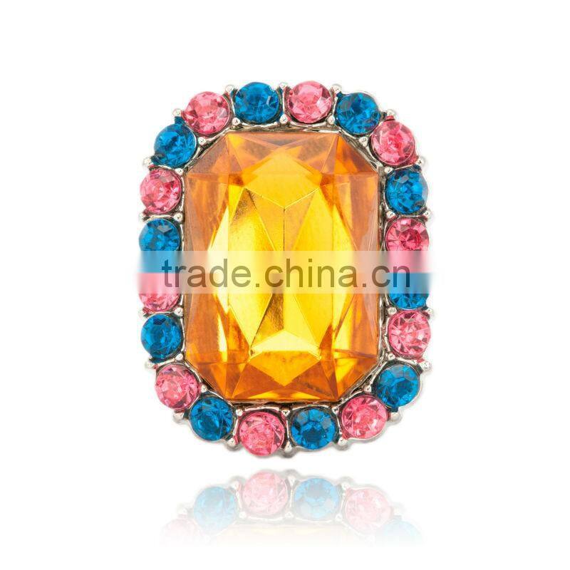 Tangerine Stones Rectangle Shaped Bulk Rhinestone Buttons for Shoes (26mm, 30mm)