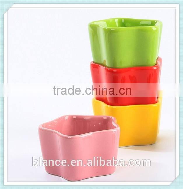 decorative ceramic creative budding bowl with polygon design