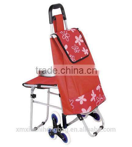 Satin folding shopping bag with wheels trolley bag supplier in dubai