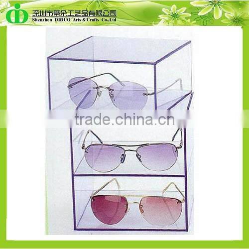 DDU-0017 ISO9001 Shenzhen Factory Wholesale SGS Test 3 Tier Acrylic Eyewear Display Case