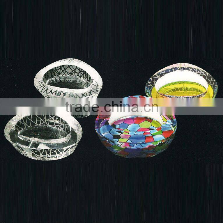 crystal ashtray 3D Laser Engraved Crystal Crafts (G-397)