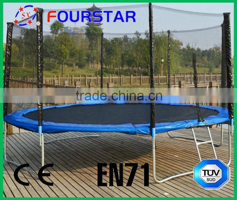 funny jump sport trampoline,professinal trampoline with safety net and ladder,4.27m SX-FT(E)-14