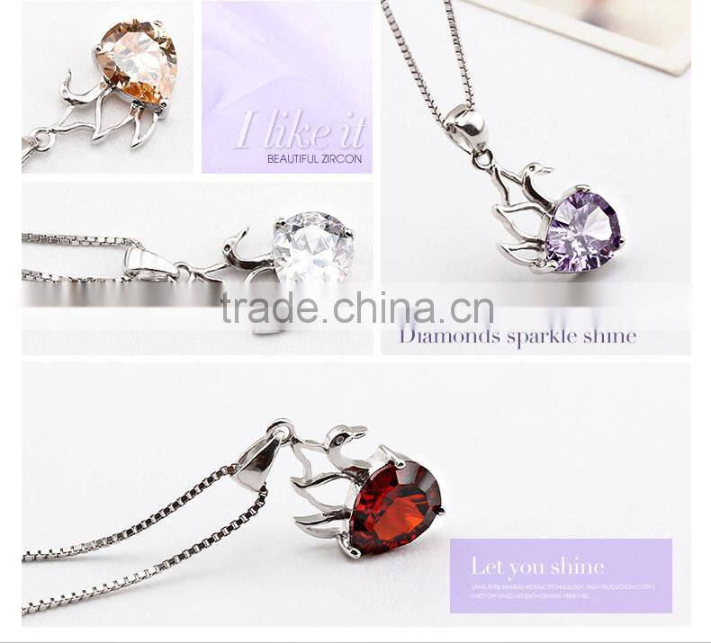 2014 beautiful accessories silver swan pendant Made With crystal Y30198 only the pendant