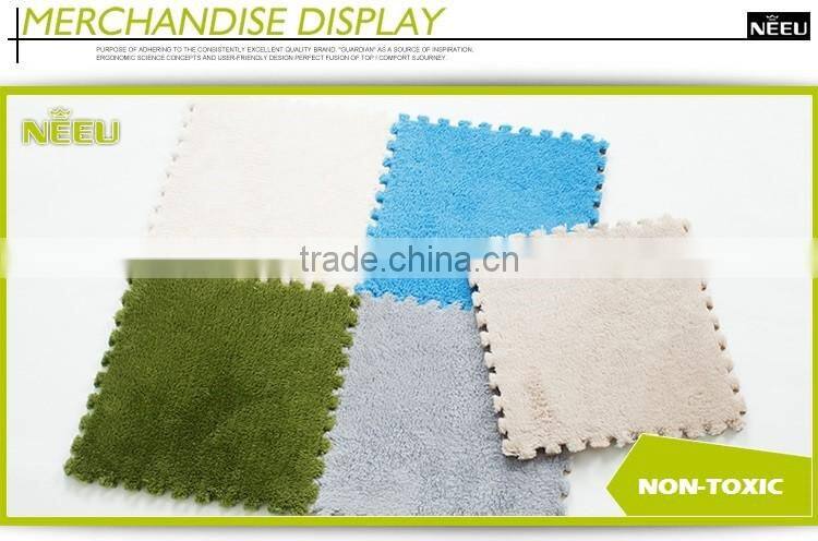 factory shop Shock Absorbing Carpet Topped Mat with Interlocking Foam Tiles