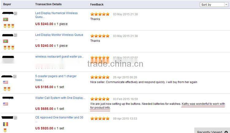 Hot Sell Strong Single Vibrator Table Pager Wireless Call Bell System