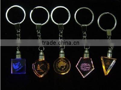 2016 Various styles clear glass keychain