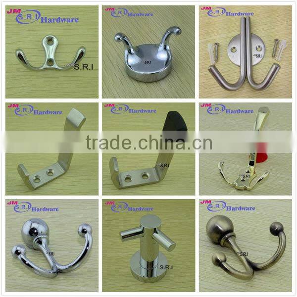 Top grade door or wall mounted stainless steel metal single coat hook