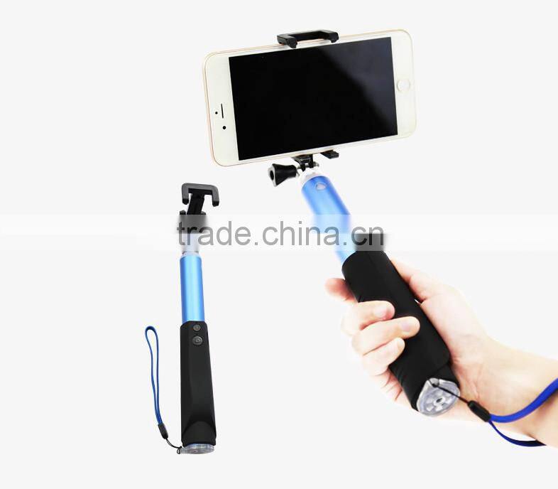 New arrival! Steel wired adjustable selfie stick roller stick monopod selfie stick for phone and camera