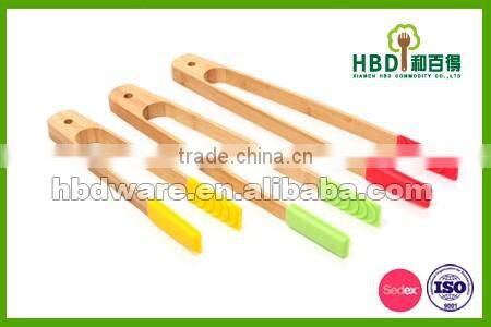 Bamboo kitchen utensils with silicone spoon wholesale