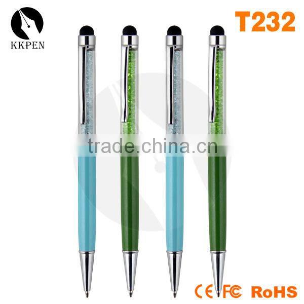 KKPEN Stationery ballpen 2 in 1 crystal stylus pen touch pen