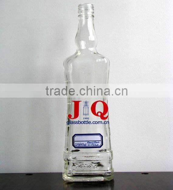 Glass tequila bottle