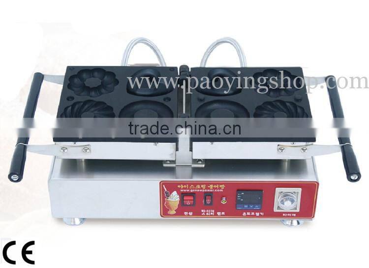 4pcs Commercial Use Non-stick 110v 220v Electric 10cm Flower Heart Cruller Ring Donut Maker