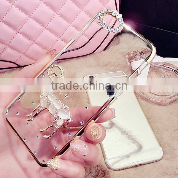 Wholesale rhinestone sheep design phone cases for iphone 6