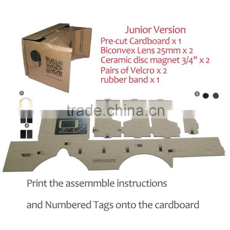 Virtual Reality VR Google Glasses Google Cardboard 3D Glasses for Mobile Phone 5.0 Screen + Adjustable Head Mout Strap Belt