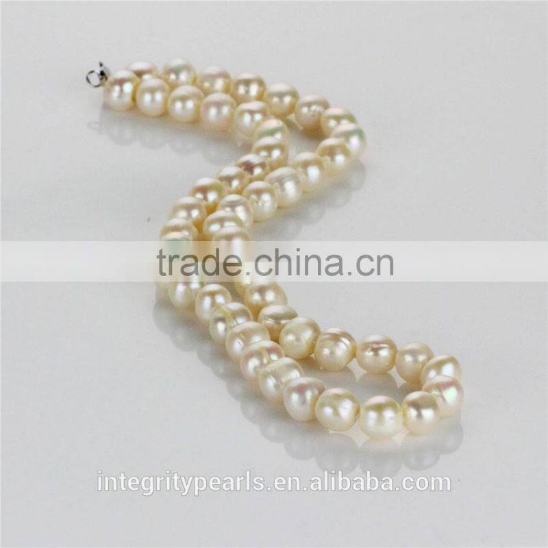 9mm grade A off round freshwater real jewellery pearl set