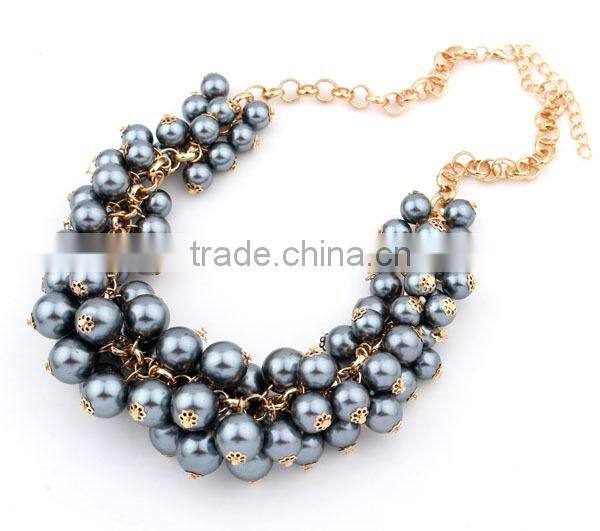 New White Grey Pearl Choker Pendant Statement Necklace Women Necklaces & Pendants Fashion Necklaces for Women 2014