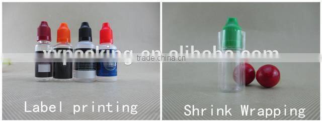 Empty childproof cap 10ml PE dropper bottle for eliquid