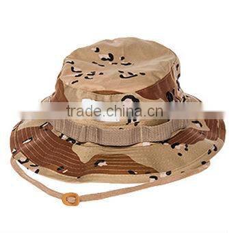 camouflage bucket hats custom woven label desert camo bucket hat with string