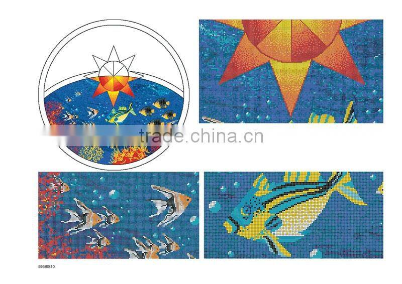 swimming pool fish pattern mosaic