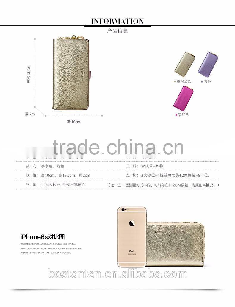 luxury evening party women zipper leather wallet fashion designer purse