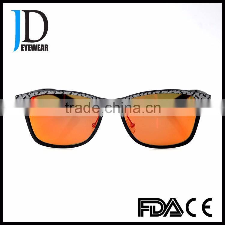 Modern design German Fashion Women Square Red Lens Sunglasses