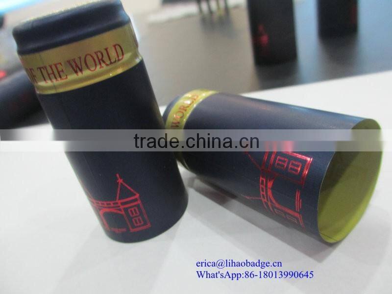 PVC heat shrink wine capsule,metal label