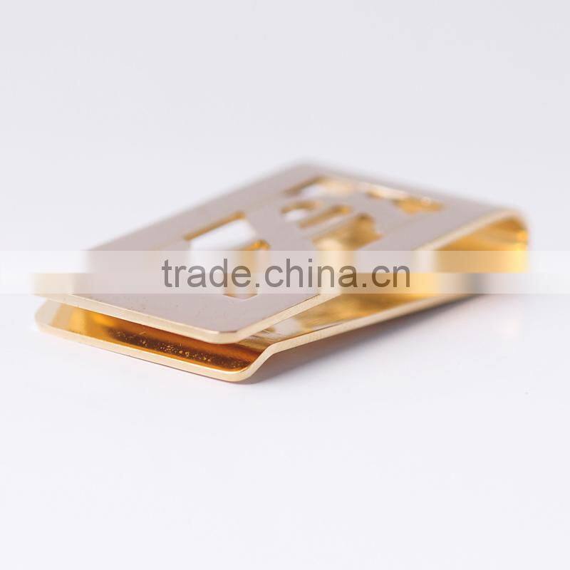 Custom brass metal gold money clip