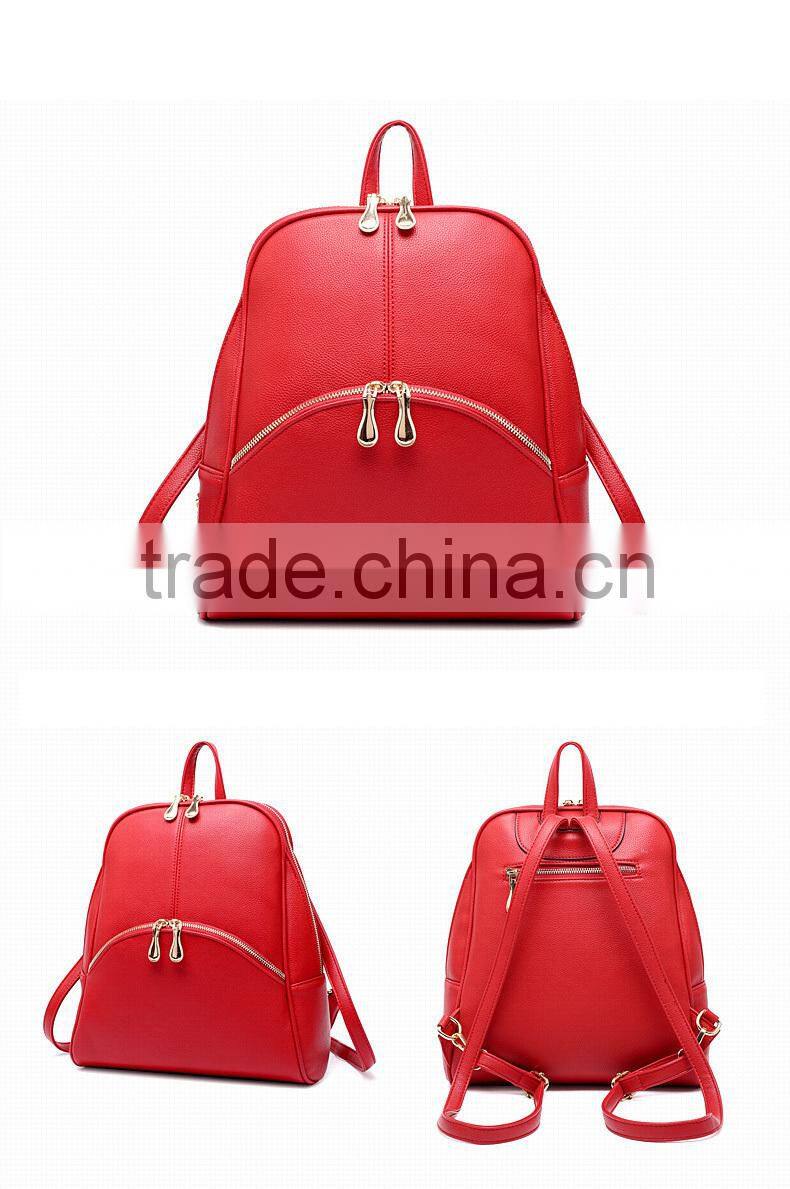 Fashion Brown Color Pu Backpacks For Girls